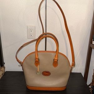 Dark Toasted Oatmeal and Tan Norfolk Vintage Dooney and Bourke